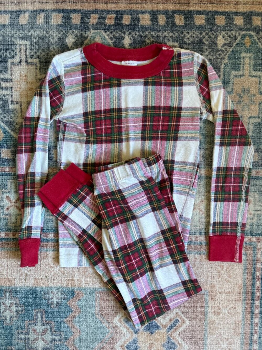 Hanna Andersson Christmas Plaid Pajamas Size 5 110 Organic Cotton